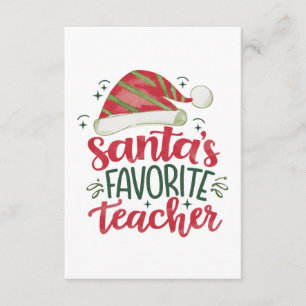 Teacher Gift Santa's Favourite Teacher Enclosure Card