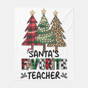 Teacher Gift Santa's Favourite Teacher Fleece Blanket