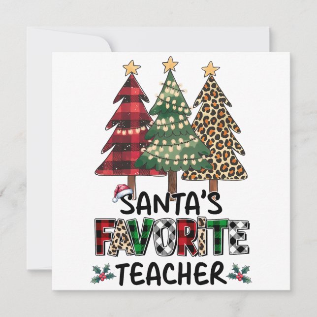Teacher Gift | Santa's Favourite Teacher Invitation (Front)