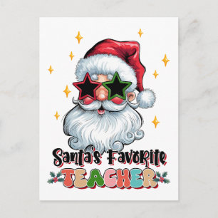 Teacher Gift Santas Favourite Teacher Invitation Postcard