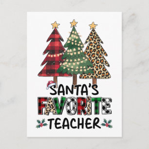 Teacher Gift Santa's Favourite Teacher Invitation Postcard