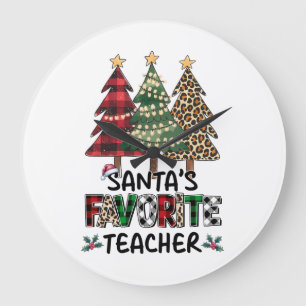 Teacher Gift   Santa's Favourite Teacher Large Clock