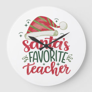 Teacher Gift   Santa's Favourite Teacher Large Clock