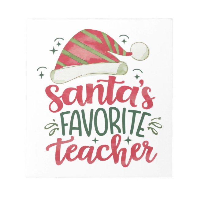 Teacher Gift | Santa's Favourite Teacher Notepad (Front)
