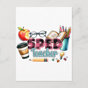 Teacher Gift Sped Teacher Holiday Postcard