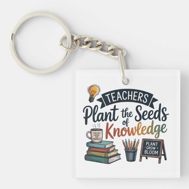 Teacher Gift Sublimation Design, Back to School  Key Ring (Front)