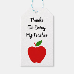 Teacher Gift Tags, Appreciation Thank You Tags