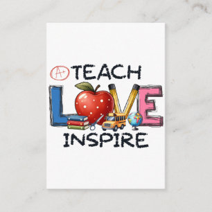 Teacher Gift Teach Love Inspire Enclosure Card