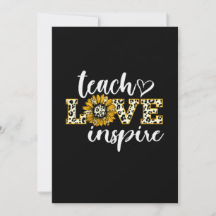Teacher Gift Teach Love Inspire Leopard Invitation