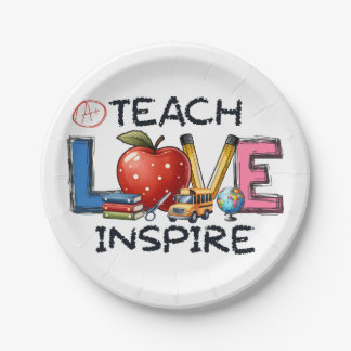 Teacher Gift | Teach Love Inspire Paper Plate