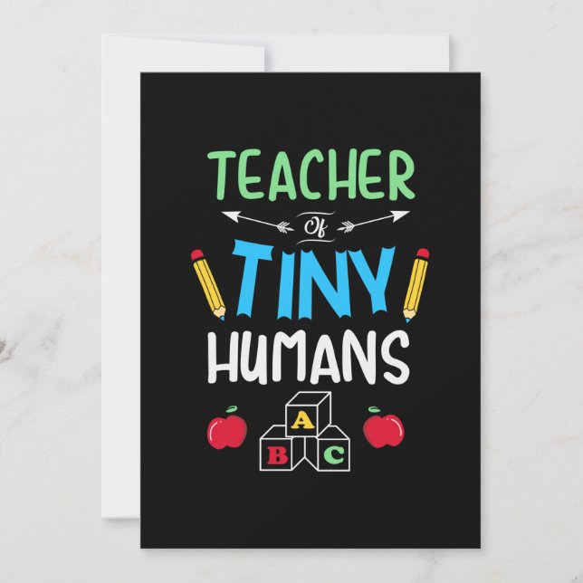 Teacher Gift Teacher Tiny Humans Holiday Card (Front)