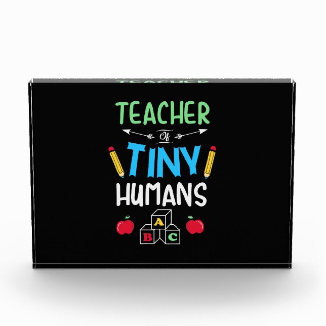Teacher Gift Teacher Tiny Humans Photo Block (Front)