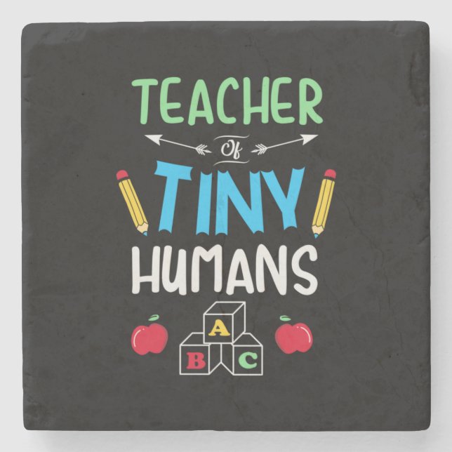 Teacher Gift Teacher Tiny Humans Stone Coaster (Front)