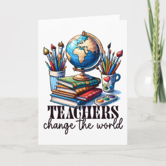 Teacher Gift | Teachers Change The World Holiday Card
