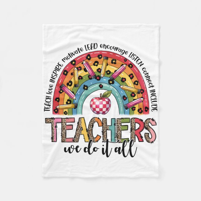 Teacher Gift | Teachers We Do It All Fleece Blanket (Front)