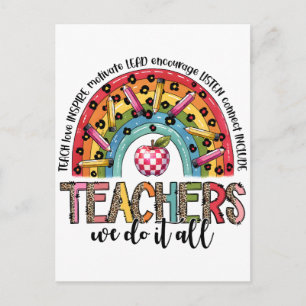 Teacher Gift Teachers We Do It All Holiday Postcard