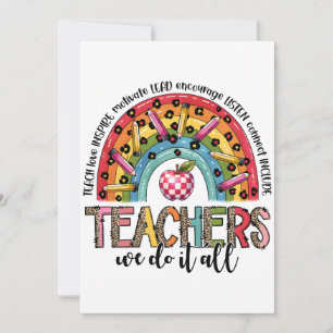 Teacher Gift Teachers We Do It All Invitation