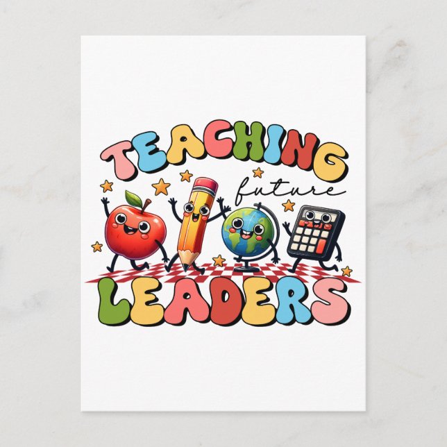 Teacher Gift | Teaching Future Leaders Holiday Postcard (Front)