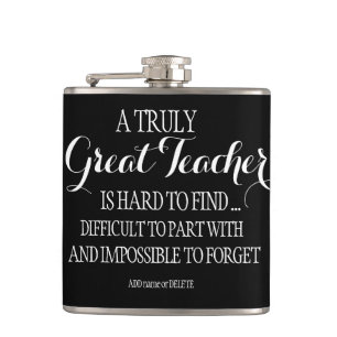 Teacher Gift Thank you Quote Appreciation Sign Hip Flask
