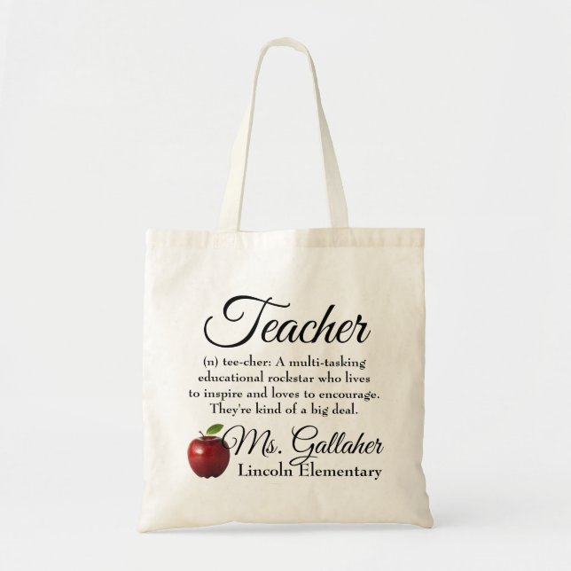 Teacher gift tote bag (Front)