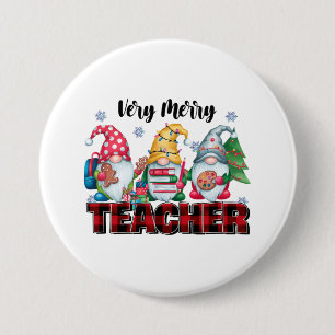 Teacher Gift Very Merry Teacher 7.5 Cm Round Badge