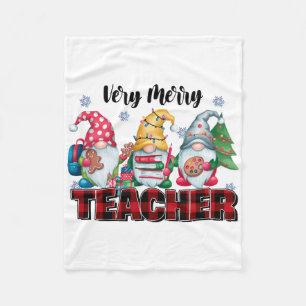Teacher Gift Very Merry Teacher Fleece Blanket