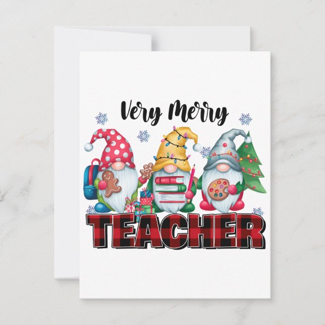 Teacher Gift | Very Merry Teacher Invitation (Front)