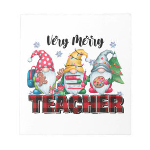Teacher Gift Very Merry Teacher Notepad