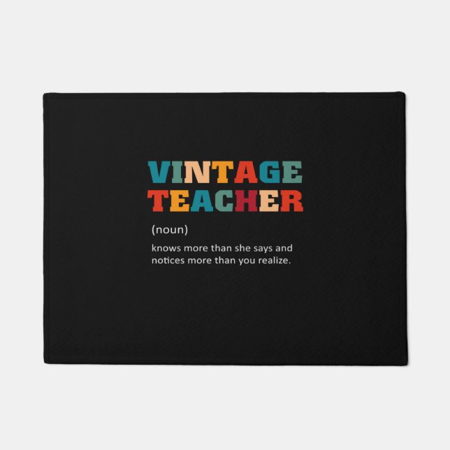 Teacher Gift Vintage Teacher Doormat (Front)