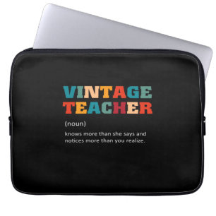 Teacher Gift Vintage Teacher Laptop Sleeve