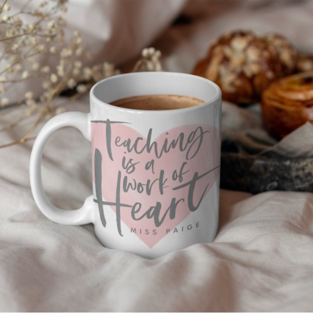 Teacher gift watercolor heart coffee mug (Creator Uploaded)