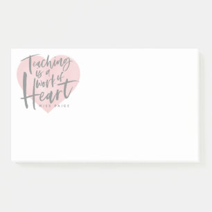Teacher gift watercolor heart post-it notes