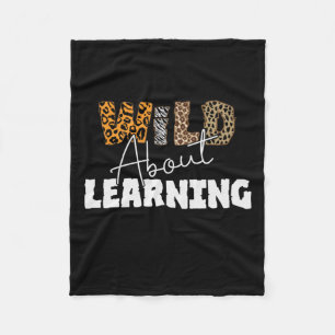 Teacher Gift Wild About Learning Fleece Blanket