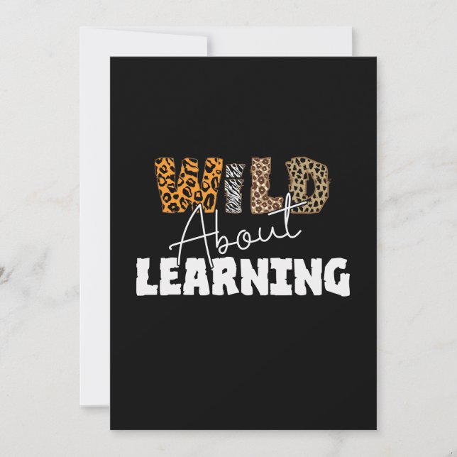 Teacher Gift Wild About Learning Holiday Card (Front)