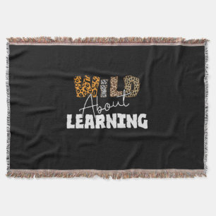 Teacher Gift Wild About Learning Throw Blanket
