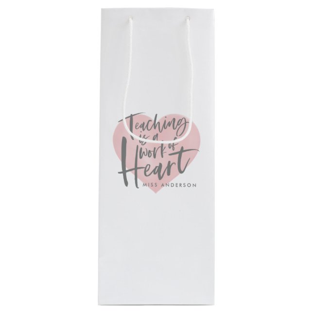 Teacher gift  wine gift bag (Front)
