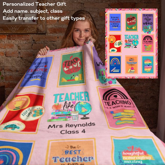 Teacher Gifts Quotes Funny Appreciation Retirement Fleece Blanket (Creator Uploaded)