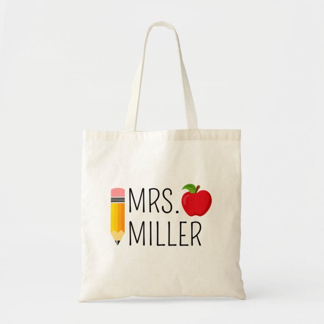 Teacher Gifts, Teacher Tote Bag, Personalised Teac Bag (Front)