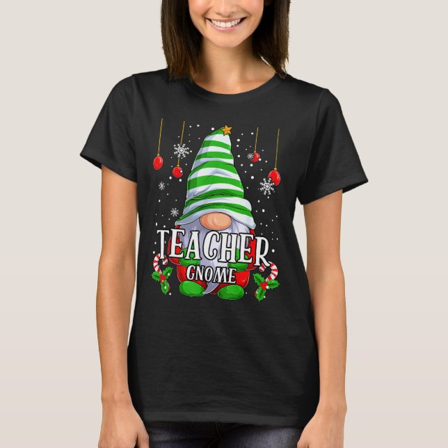 Teacher Gnome Christmas Pajamas Matching Family Gr T-Shirt (Front)