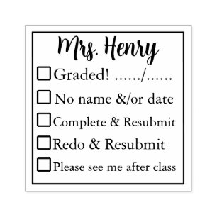 Teacher Grading Rubber Stamp