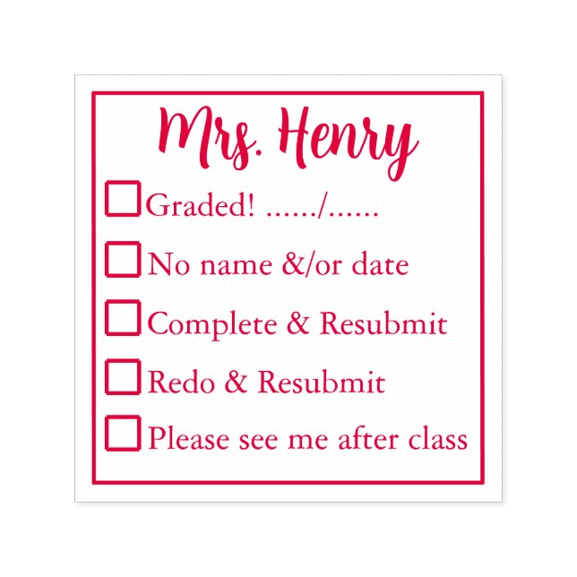 Teacher Grading Self-inking Stamp (Design)