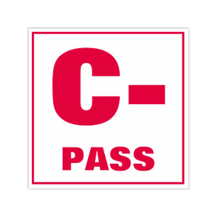 Teacher Grading Stamp: C-, PASS Self-inking Stamp