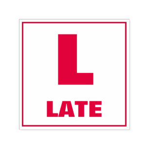Teacher Grading Stamp: L, LATE Self-inking Stamp