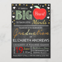 Teacher Graduation Chalkboard Takes a Big Heart