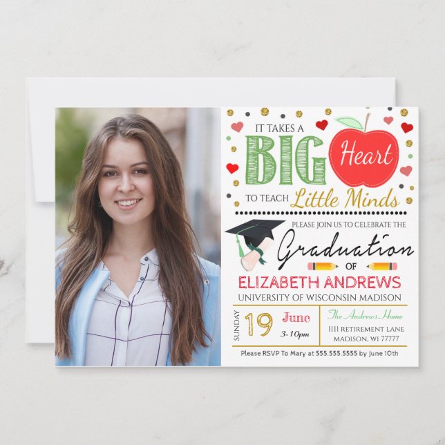 Teacher Graduation Invitation (Front)
