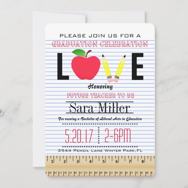 Teacher Graduation Invitation (Front)