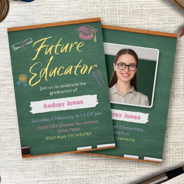 Teacher Graduation Invitation with Photo (Creator Uploaded)