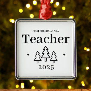 Teacher Graduation Keepsake First Christmas Metal Tree Decoration