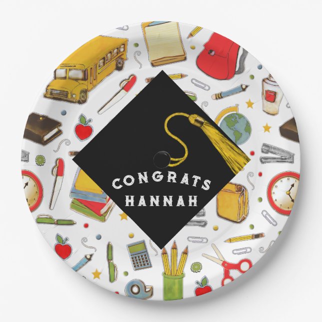 Teacher Graduation Party Paper Plate (Front)