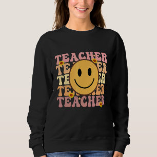 Teacher Groovy Retro Hippie 4 Sweatshirt